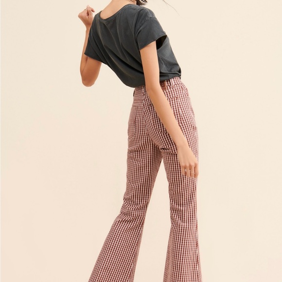 LEE HERITAGE Checkered High-Rise Flare Jeans - Picture 4 of 6